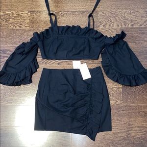 Top and skirt ruffle flamenco off the shoulder set